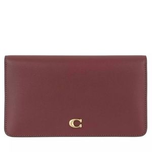 Coach retail slim wallet brass/wine